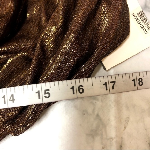 Flounce Dressy Blouse Brown and Gold Size L NWT - Picture 4 of 4